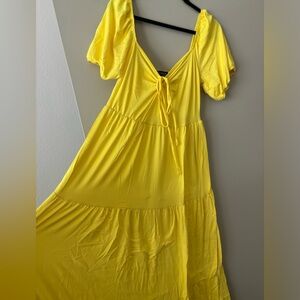 The Curve Las Angeles| Yellow Tier Summer Maxi Dress